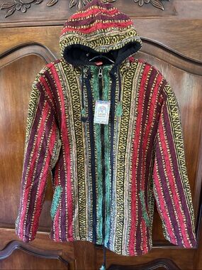 Loud Elephant Hoodie Jacket in Red, Yellow, Green